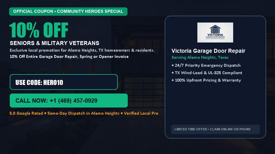 Victoria Garage Door Repair 10% OFF Seniors & Military Veterans